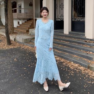 French Style Beaded Lace Two-Piece Set for Women