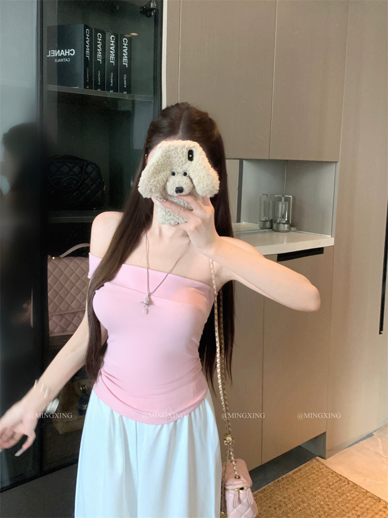 One-Shoulder Short-Sleeve T-Shirt Summer Niche Design Top - Image 2