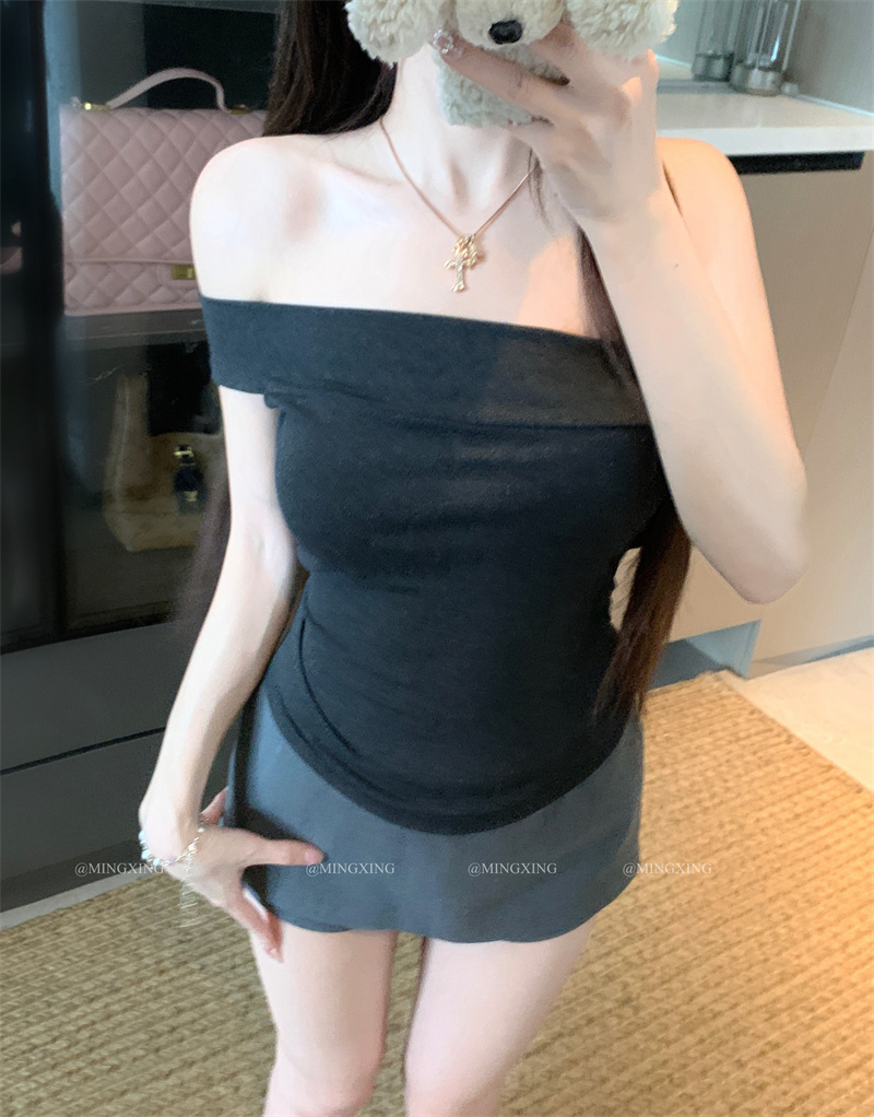 One-Shoulder Short-Sleeve T-Shirt Summer Niche Design Top - Image 4